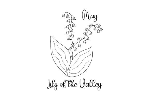 Birth Month Flowers May Embroidery Design