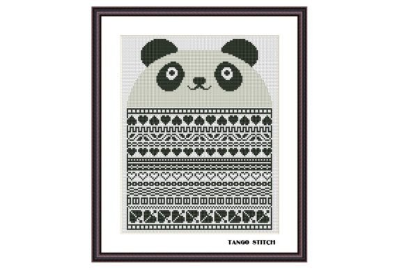 Panda Ornaments Cute Animals Embroidery
