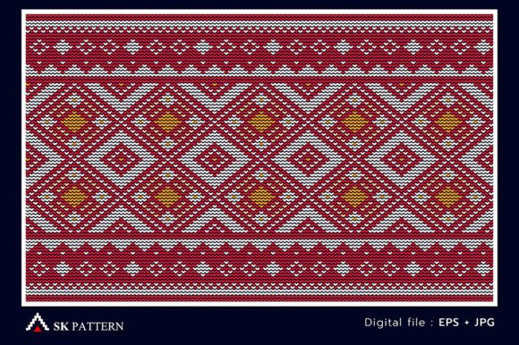 Red and White Embroidery Vector Pattern Review