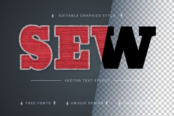 Thread Embroidery Editable Text Effect Review